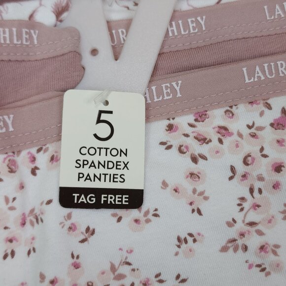 Laura Ashley Womens Medium Cotton Spandex Panties Briefs 5-Pack Tag Free - Picture 6 of 12